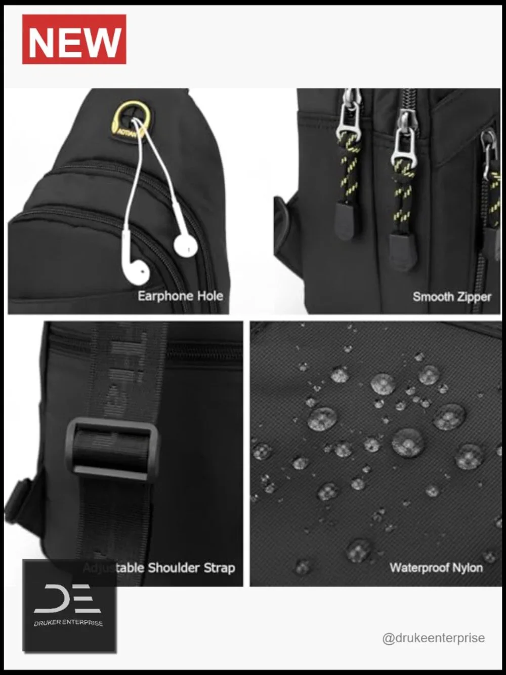 Nylon Waterproof Lightweight Mini Sling Chest Bag Crossbody Daypack